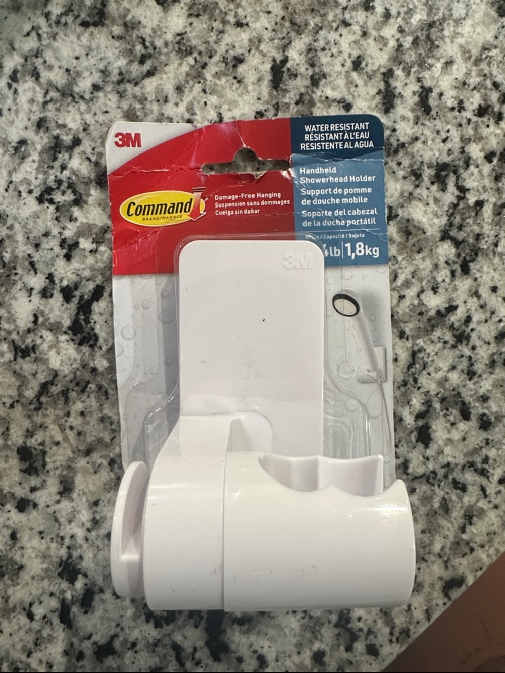 3M Command White Handheld Showerhead Holder - Water-Resistant Mount
